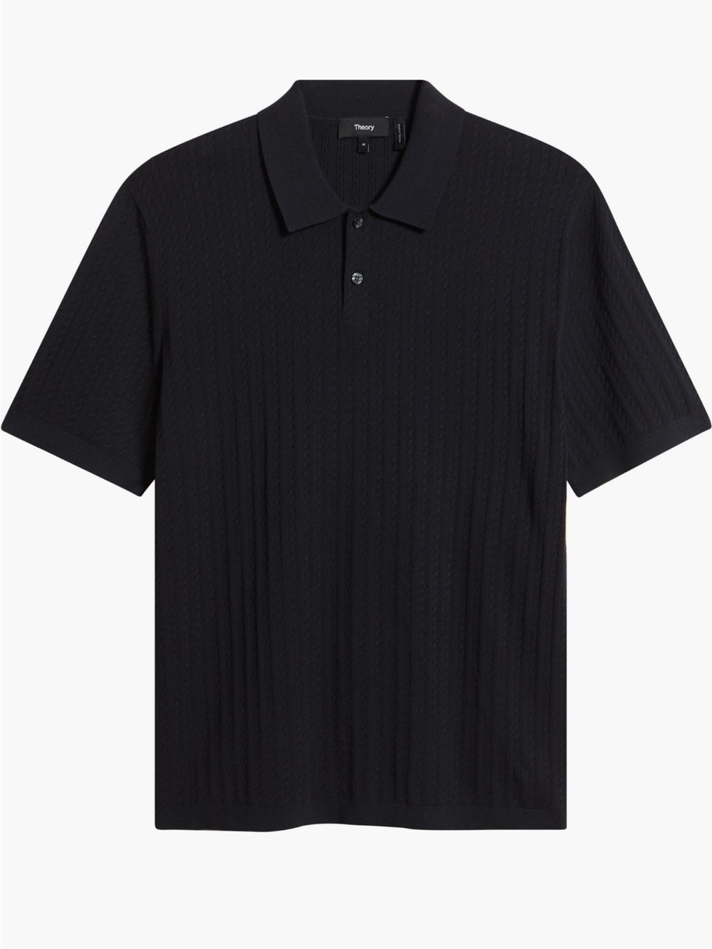 Theory Men's Navy Short-Sleeve Textured Polo